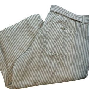 NWT Liz Claiborne Plus Size Cream/Tan Stripe Crop Pants - Size 3XL